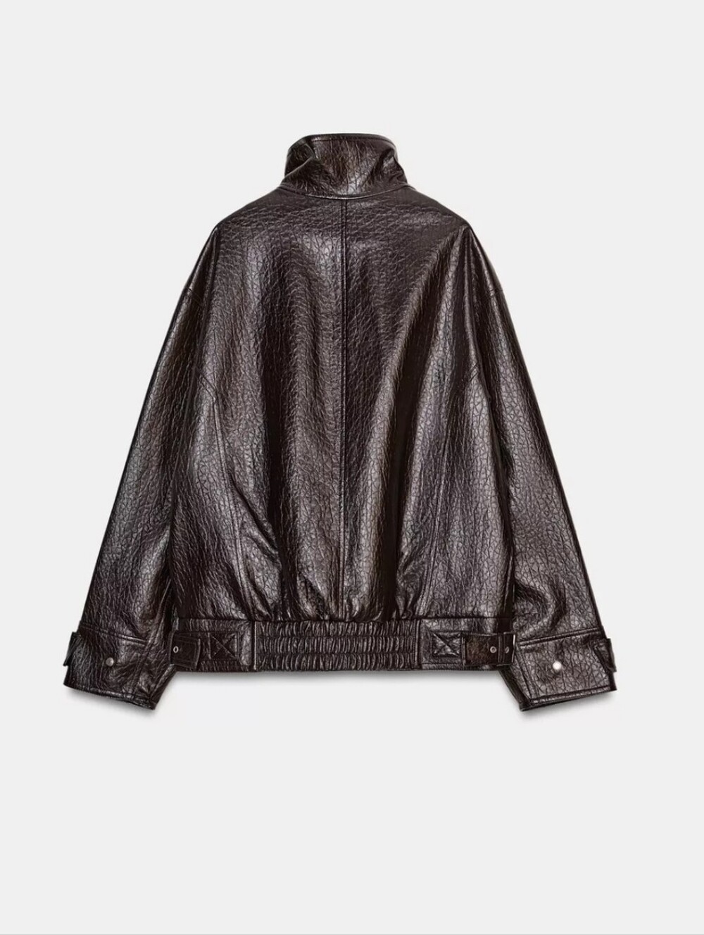 ZARA FAUX LEATHER JACKET BROWN NEW - Picture 7 of 8
